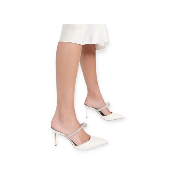 Schutz Pearl Nappa Leather Pump White | Designer Stiletto Heel Size 11 - Picture 1 of 16